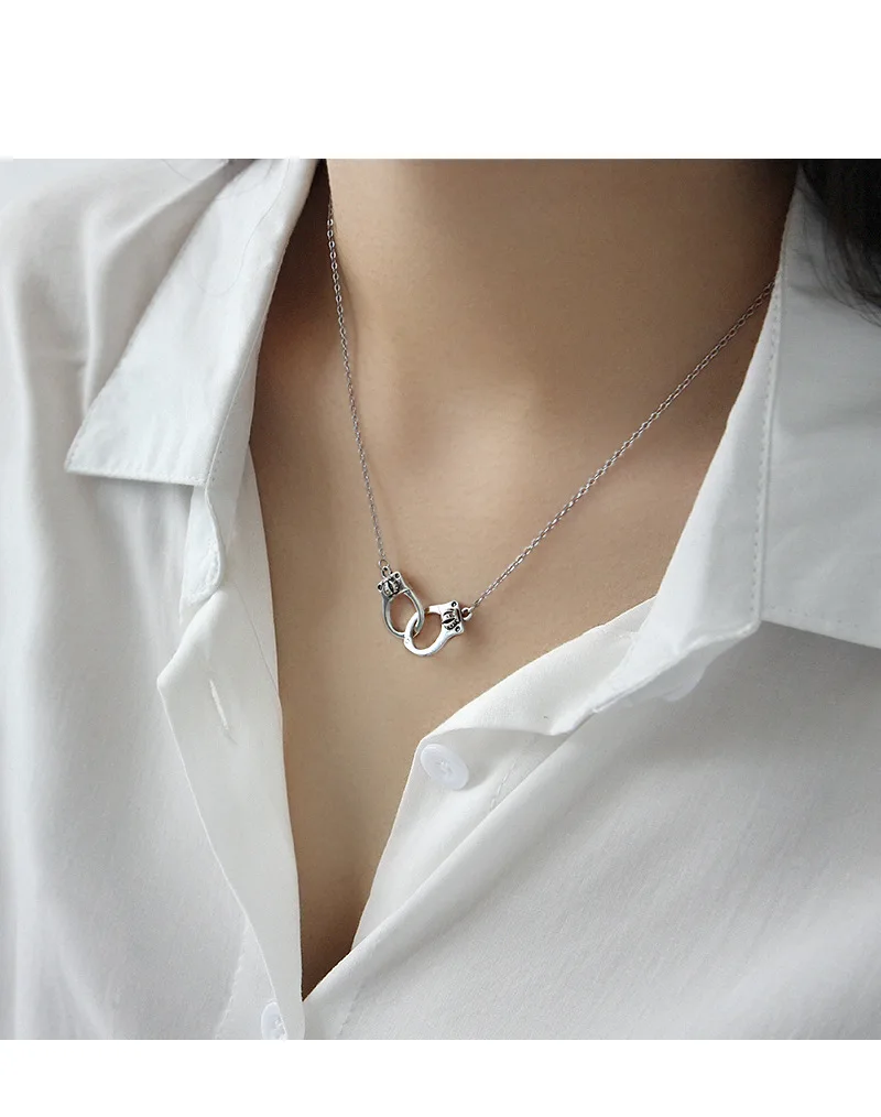 F.I.N.S стерлингового серебра 925 Корона наручники колье ожерелье винтажная личность панк Модные ювелирные изделия короткое ожерелье для женщин