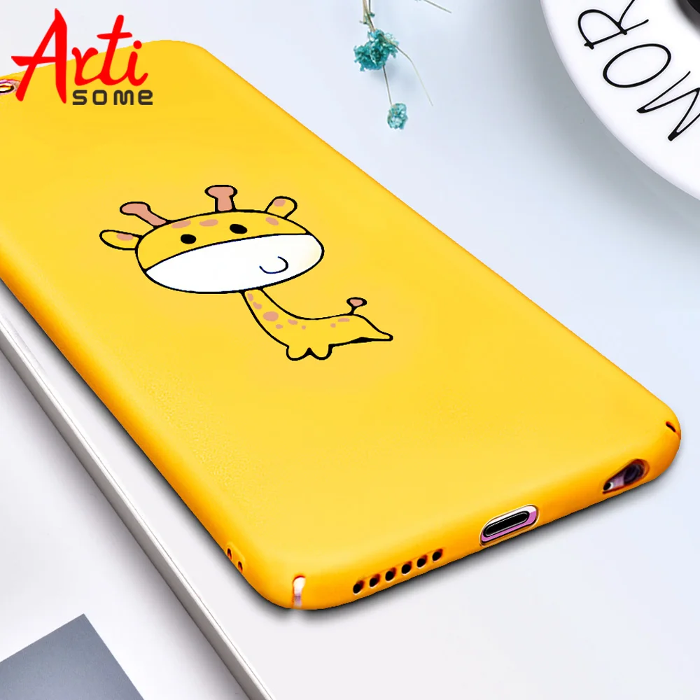 Модный милый чехол для iPhone X 7 8 6 6S с ананасом жирафом фруктами животными Жесткий