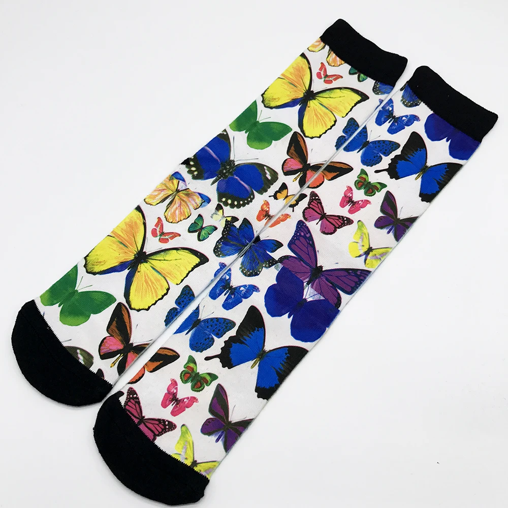 2020 акварельные носки с принтом бабочки мужские и женские модные забавные 3d принт
