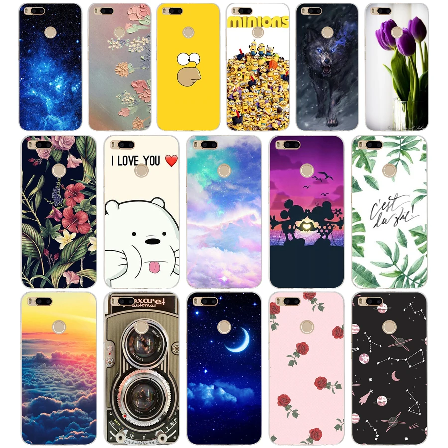 P silicone Cover For Xiaomi MI A1 Case Full Protection Soft tpu Back Phone Cases Xiomi bumper Coque | Мобильные телефоны и