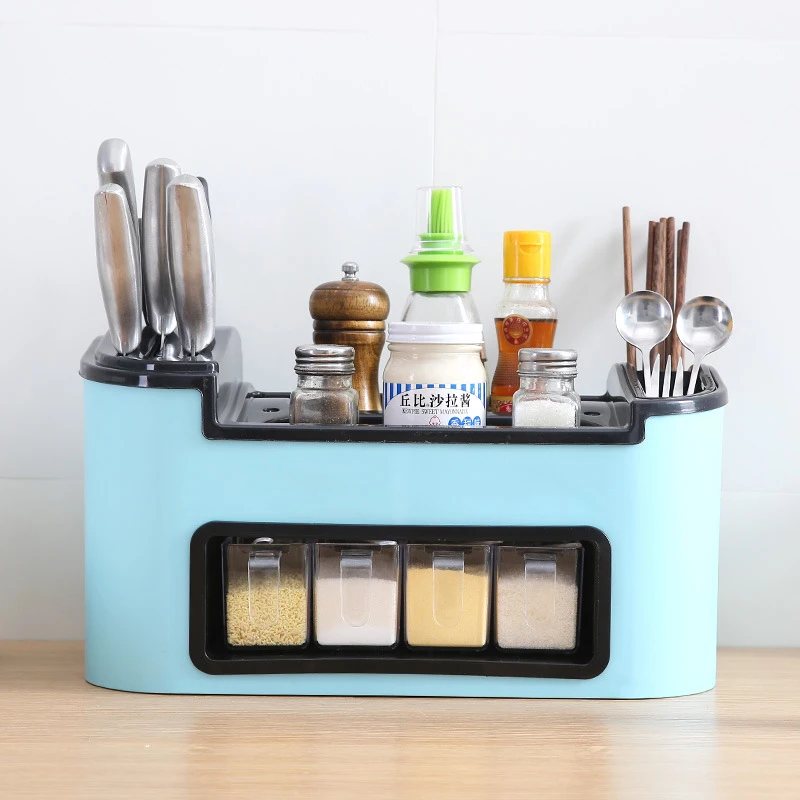 

Kitchen Racks Wholesale Detachable Large Capacity Seasoning Box Storage Rack Kitchen Tool Placement Finishing Box