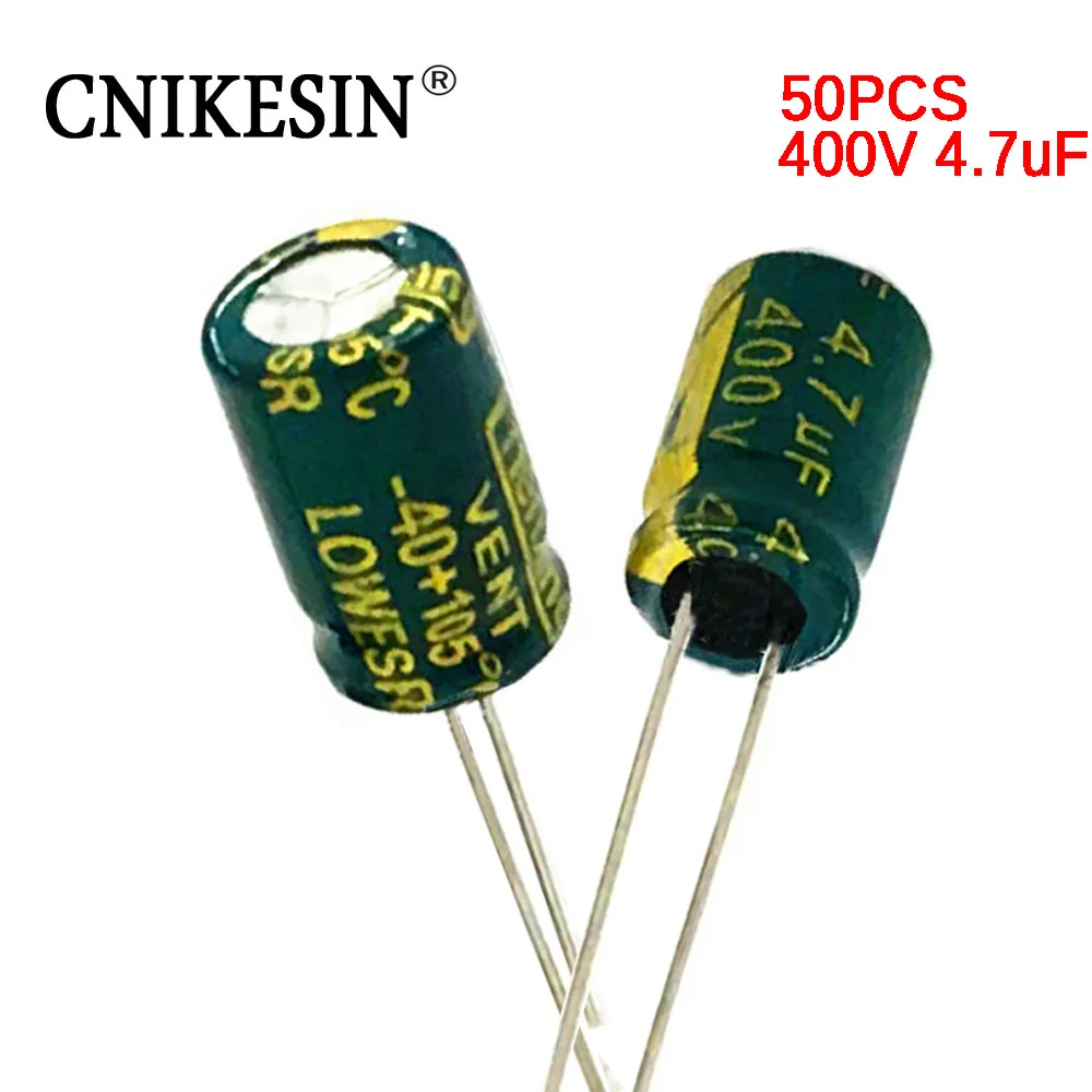CNIKESIN 50 PCS 400 V 4 7 мкФ высокое низкочастотное сопротивление светодиодная с долгим
