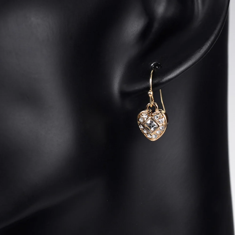 Неоглория горный хрусталь белый и желтый Сердце капли воды болтается Комплект