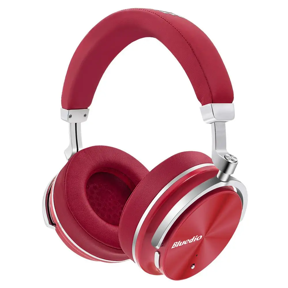 Красный Bluedio T4 активный шумоподавление беспроводные Bluetooth наушники оригинальная вращающаяся гарнитура с микрофоном для Xiaomi, samsung - Цвет: Красный