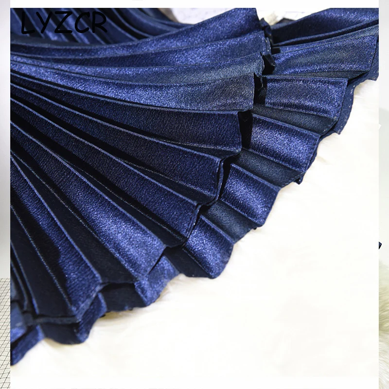 LYZCR летние длинные плиссированные юбки для женщин с высокой талией женские