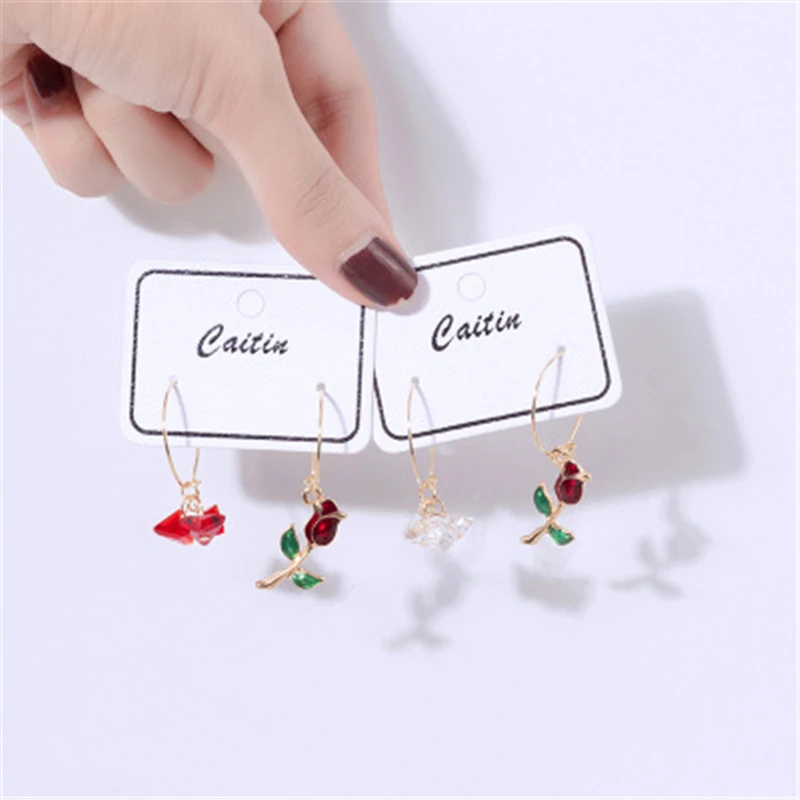 Женские Висячие Серьги Love Crystal асимметричные серьги в Корейском стиле холодный