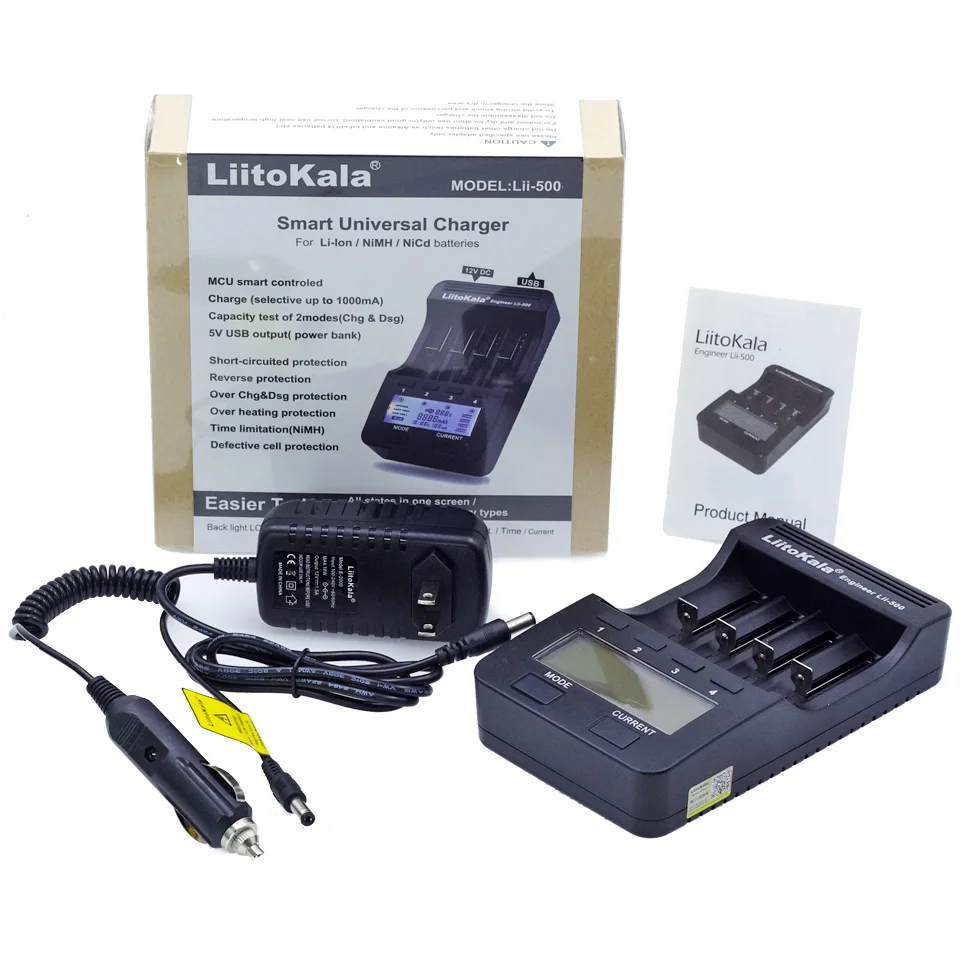 Новинка 2018 интеллектуальное зарядное устройство Liitokala lii500 с ЖК дисплеем li ion NiMh AA