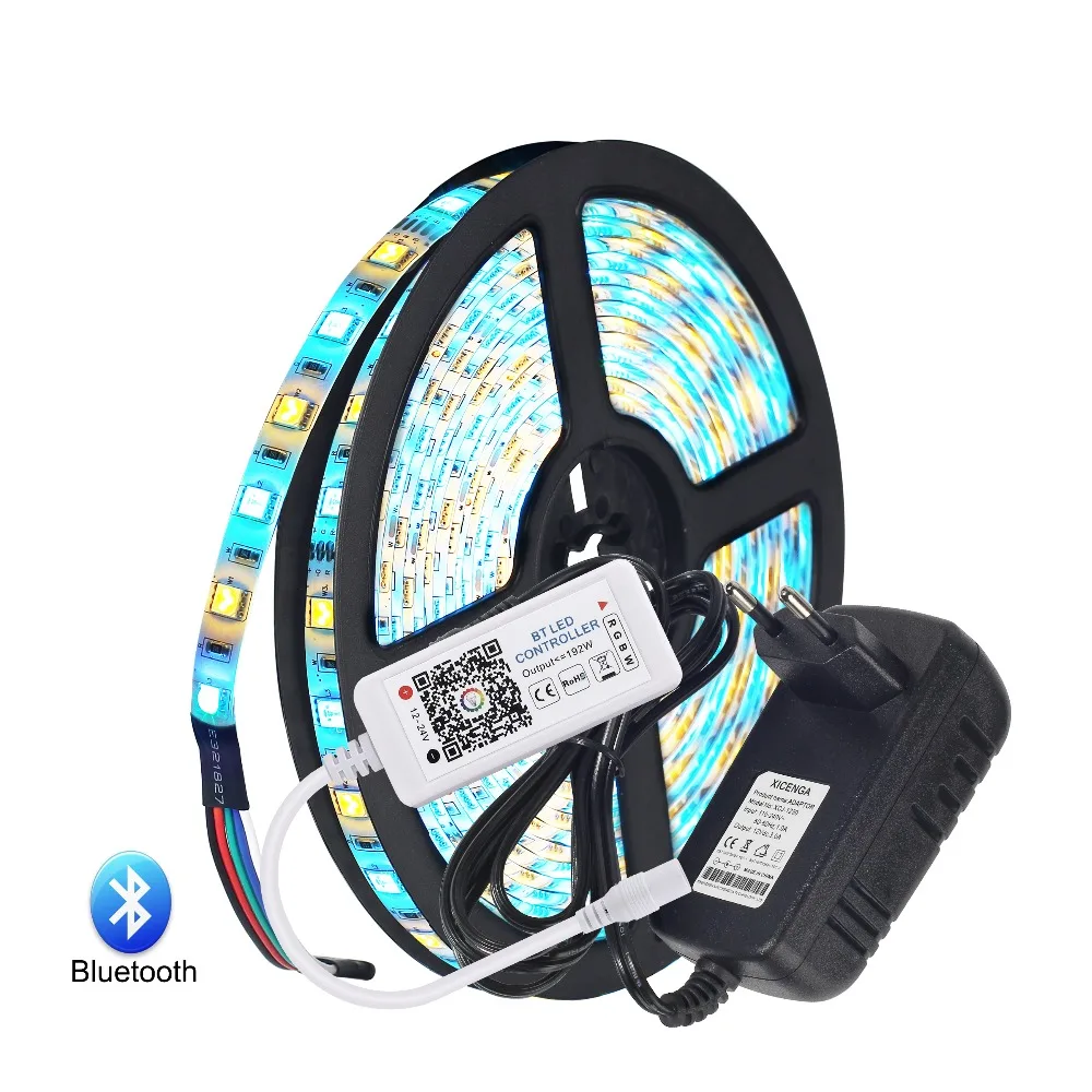 DC12V LED Strip SMD 5050 RGB RGBW Bluetooth Controller 5M 300LED Flexible Light with 3A Power supply|Светодиодные ленты| |