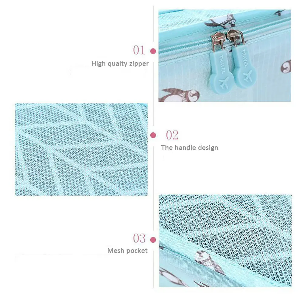 6 шт. упаковка кубов Дорожные Сумки Багаж Органайзер одежда чемодан сумка для