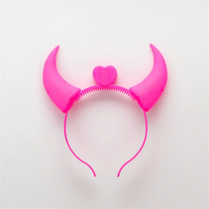 Светодиодный дьявольский рог ободок с подсветкой мигающий рожок декор для