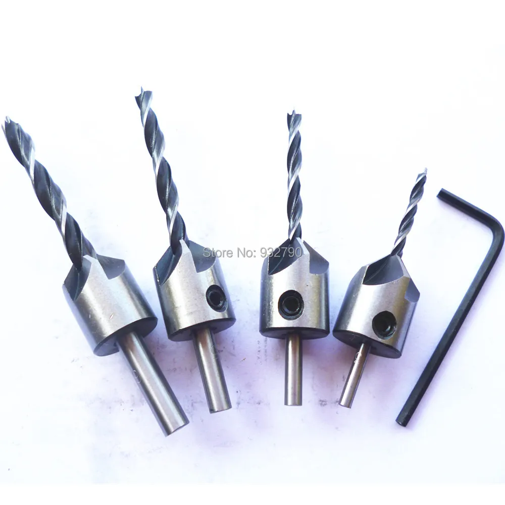 4 шт. Hss 5 флейта Три острых зенковки набор сверл Ремер деревообрабатывающий фаски