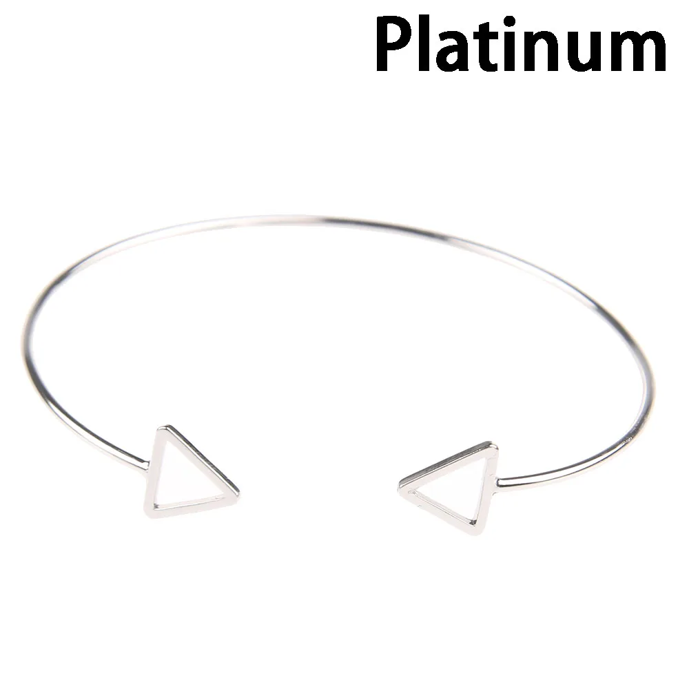 Модный браслет классический золотой сплав Геометрическая двойная треугольная