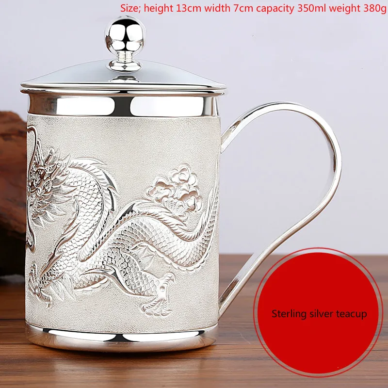 Чайный набор из серебра 380 пробы Офисная чашка кофейная чашка|Кружки| |