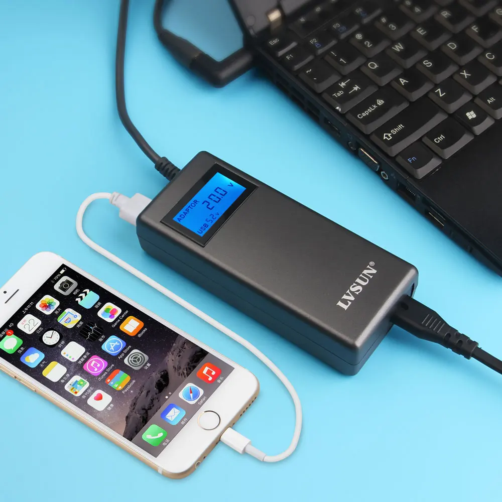 Ультратонкий блок питания LVSUN 90 Вт для ноутбука универсальный адаптер