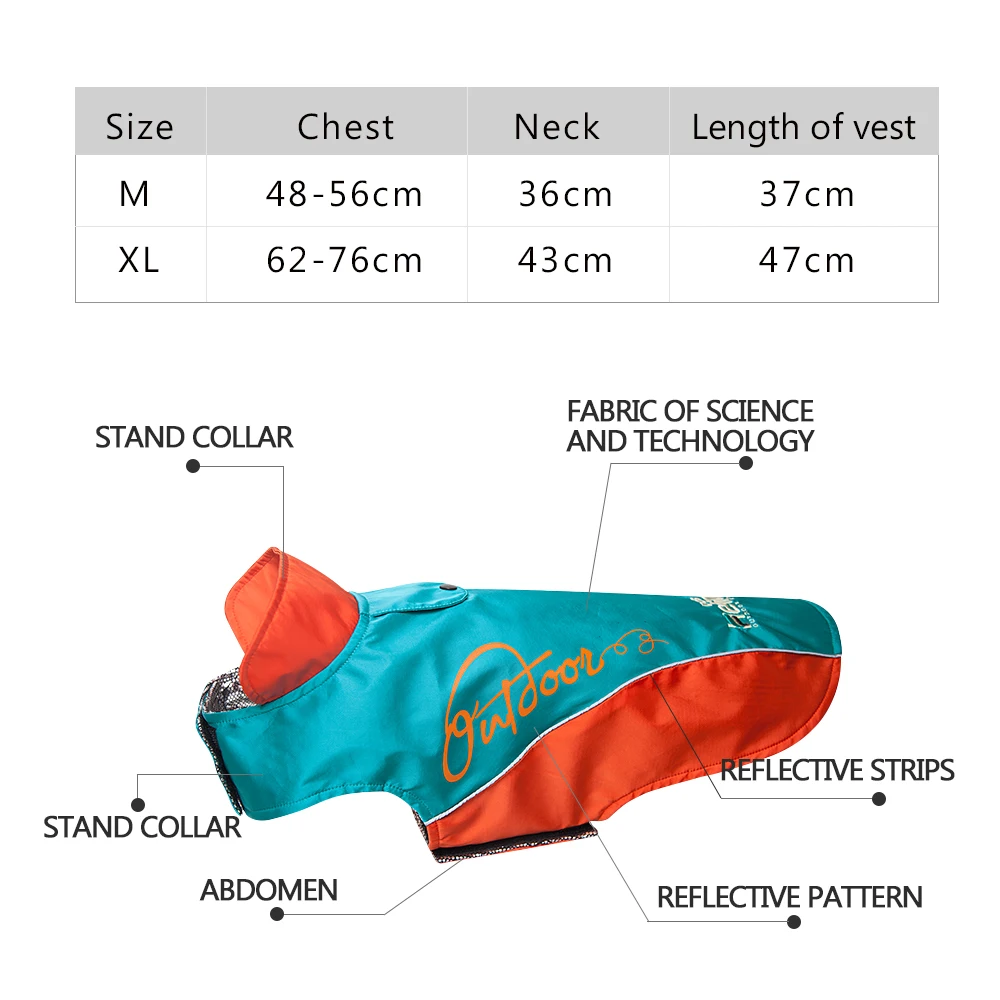 BLUERISE одежда для собаки куртка с воротником-стойкой водонепроницаемая собак