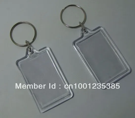 Бесплатная доставка акриловые прямоугольные Брелоки для ключей 1 72x1 дюйма