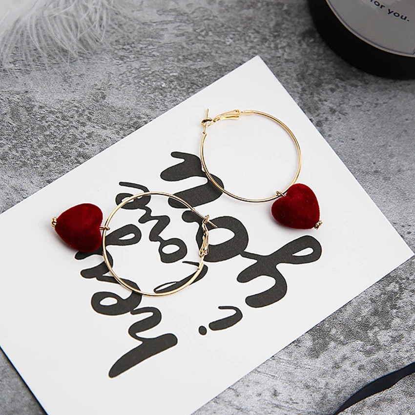 Весна Новый Изысканный Позолоченный Круглый Большой Круг Кулон Сердце Женщины