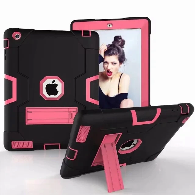 BP Бронированный чехол для ipad 2 3 4 Funda детский безопасный сверхпрочный силиконовый Жесткий Чехол для Apple ipad 234 9,7 дюймов чехол для планшета+ пленка+ ручка - Цвет: BP
