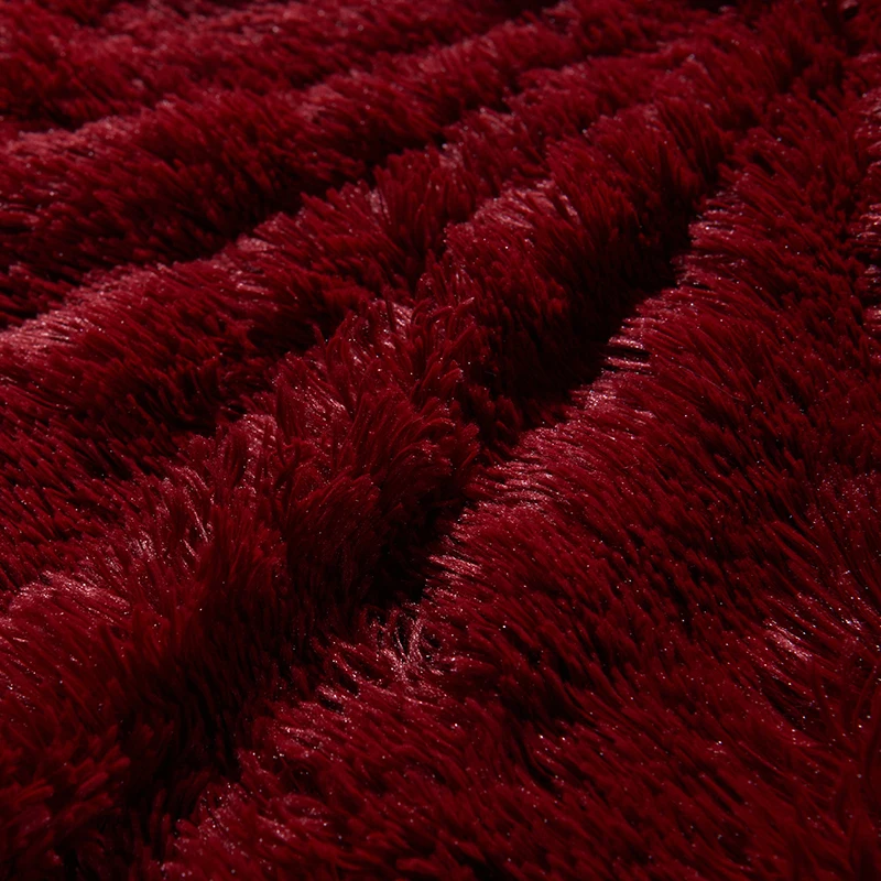 Толстые зимние одеяла для кроватей сплошной цвет версия A/B вязаное механическое