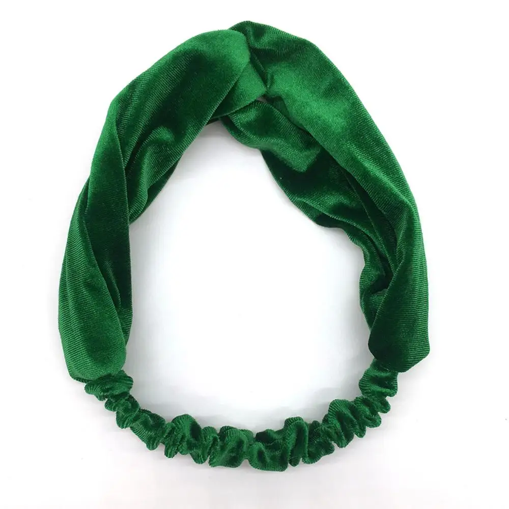 Повязка на голову женская с узлом Модный мягкий широкий обруч для йоги бархатный
