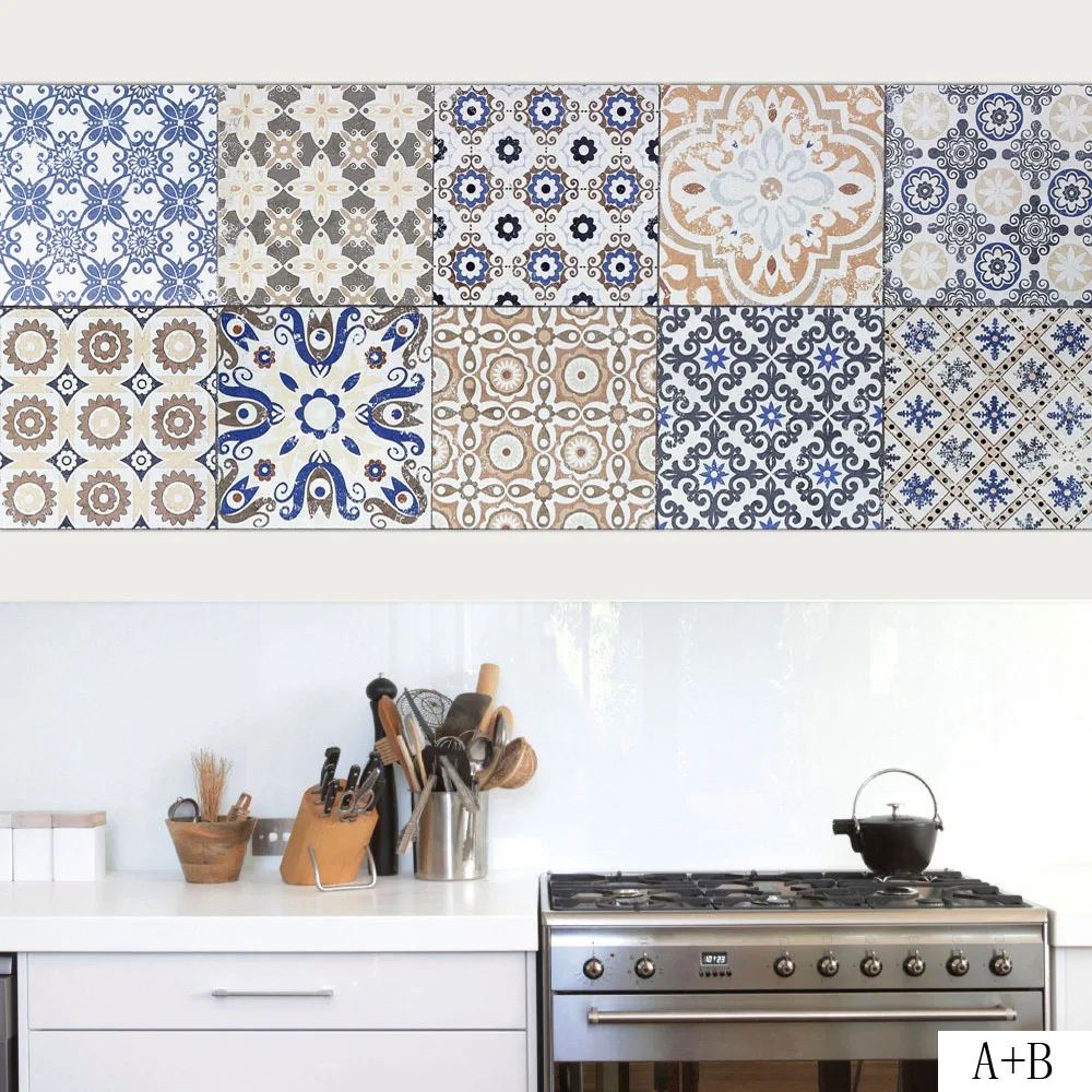 Самоклеющиеся мандалы настенные плитки наклейки линия талии кухня Настенная