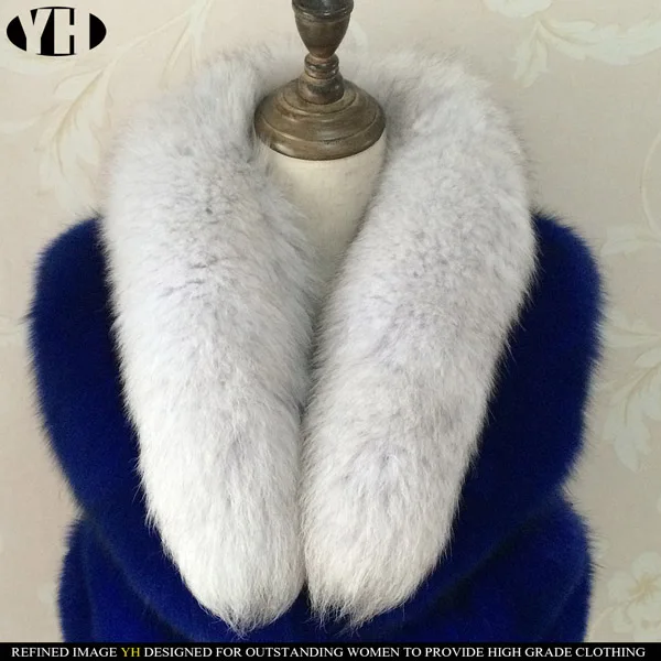 new arrive Real Fox Fur Scarf Women Winter Warm muffler 2 fox Tail patchwork Scarves Fashion fullness Collar Wraps - Цвет: color 1