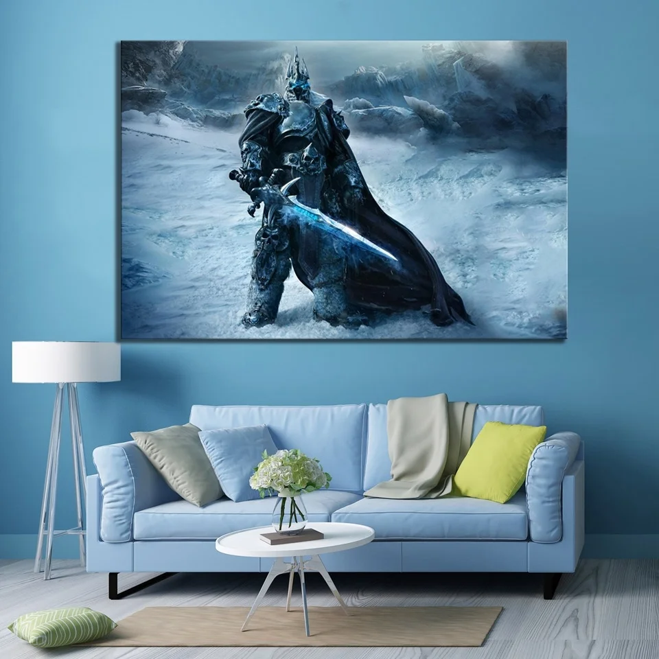 Печатная картина настенный художественный плакат модульная 1 панель World Of Warcraft гнев Короля-лича игры холст украшение дома картины