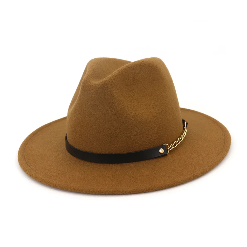 Женская шерстяная шляпа FS Элегантная черная фетровая с широкими полями