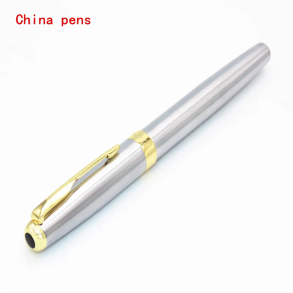 Baoer 388 черная серебряная деловая металлическая роликовая шариковая ручка среднего размера с золотым зажимом Ручка-роллер для офиса и школы