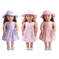doll clothes lovely 3 color dress hat suit toy accessories fit 18 inch girl doll and 43 cm baby doll c232 c493