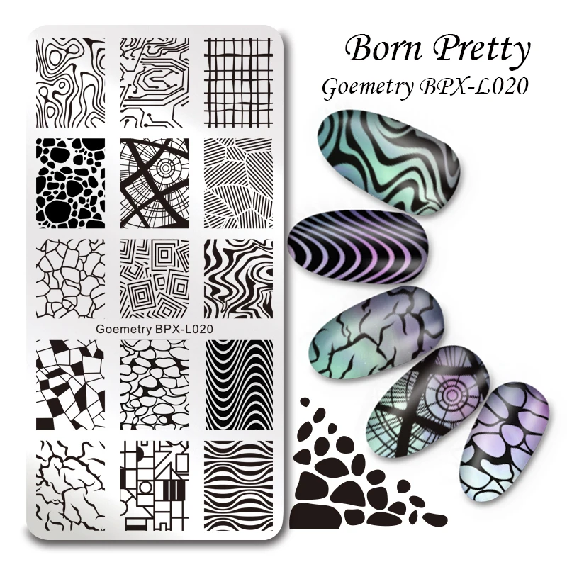 Красивые шаблонные штампы для ногтей BORN PRETTY прямоугольная пластина нейл арта с