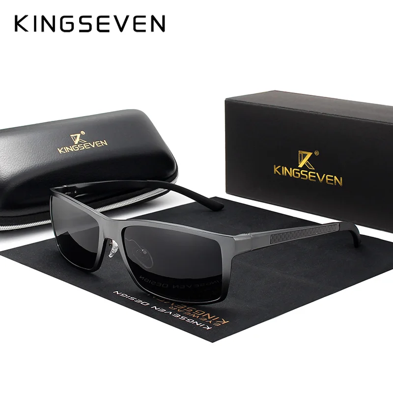 KINGSEVEN брендовые дизайнерские модные алюминиево-магниевые солнцезащитные очки мужские поляризованные очки для вождения для мужчин UV400 Oculos N7021 - Цвет линз: Gun gray