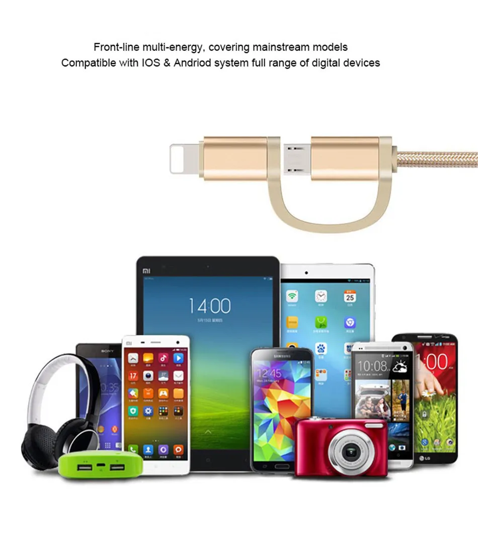 NOHON 2 в 1 микро USB кабель для зарядки и синхронизации данных 8 Pin для iPhone 7 8 Plus X для iPad Mini кабели для зарядного устройства для samsung S7