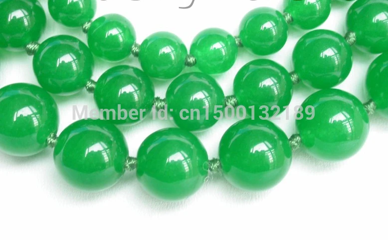 J00360 подлинных природных 3row эйфелева башня круглый зеленый нефрит ожерелье |
