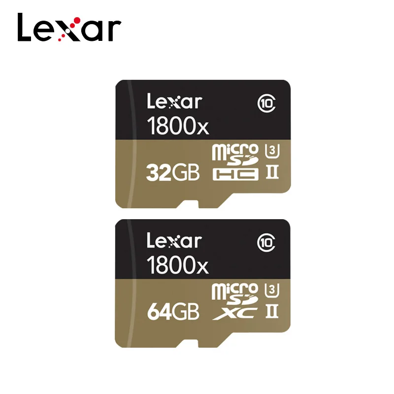 Lexar 1800x карты памяти 32 Гб 64 Гб макс чтение Скорость 270 МБ/с. UHS-II Class 10 U3 Micro SD карты