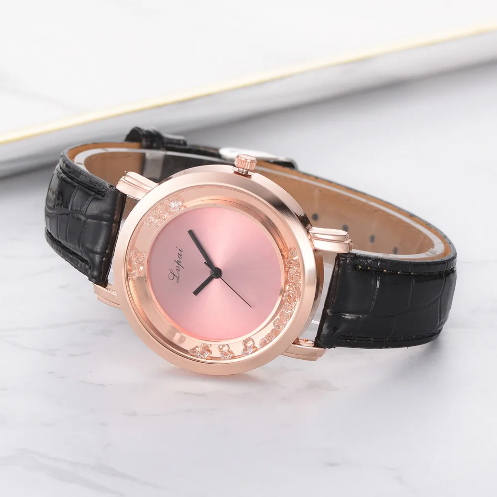 Женские модные повседневные кварцевые часы с кожаным ремешком аналоговые