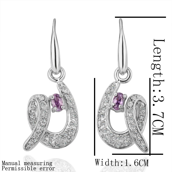 Free shipping 18K GP gold plated jewelry earring nickel free tin alloy rhinestone crystal platinum drop earrings SMTPE100 | Украшения и