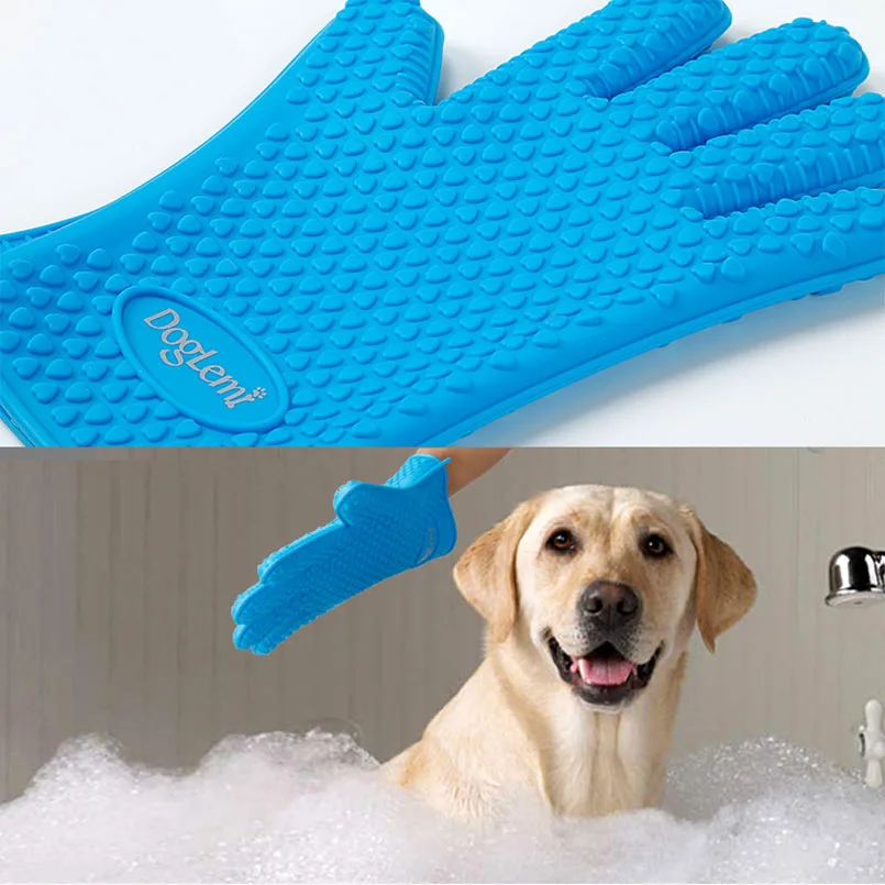 Pet HairGlove Comb Dog Cat Grooming Cleaning Glove Deshedding Right Hand Hair Removal Brush Promote Blood Circulation | Дом и сад