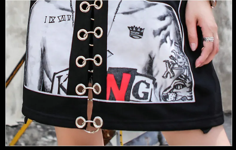 Женская футболка черная летняя с принтом в стиле Харадзюку|Футболки| |