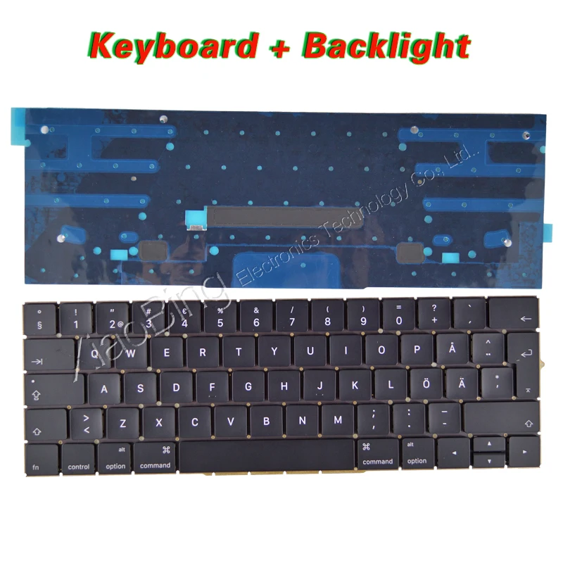 Новая клавиатура A1707 для Macbook Pro Retina 15 ''A1707 SE шведская подсветка EMC3072 EMC3162 2016 2017