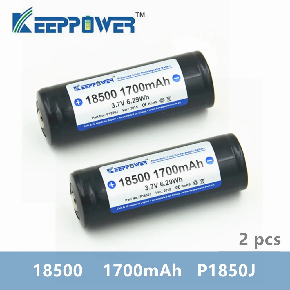 2 шт. оригинальный KeepPower 18500 1700mAh Защищенный 3 7 V литий-ионный аккумулятор P1850J