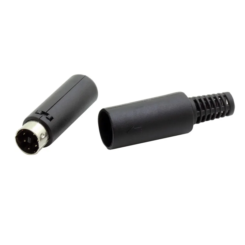 100 шт./лот 5 Pin MINI DIN штекер Кабельный разъем с Пластик ручка полюсов мужчины
