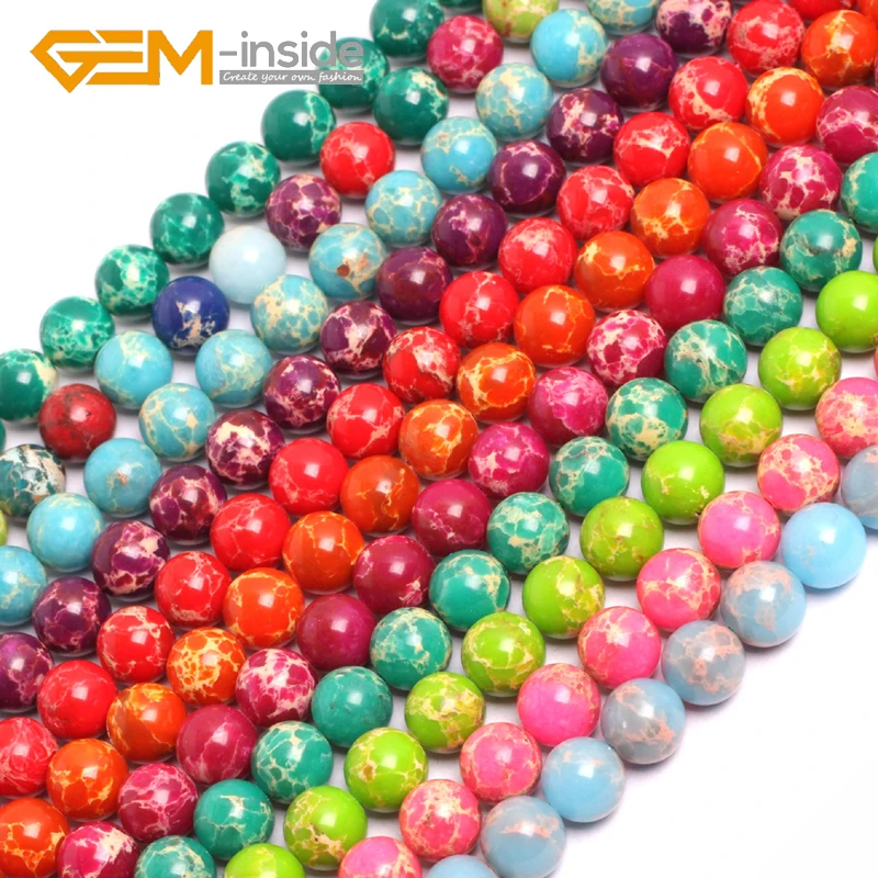 

Gem-inside Multiple Colour 10mm Sea Sediment Jaspe r Beads DIY Beads For Jewelry Making Strand 15 inches DIY !Free Shipping!