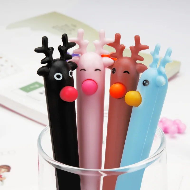 1 шт. Kawaii Рождественская moose ручка 0 5 мм новые милые гелевые ручки для письма лося