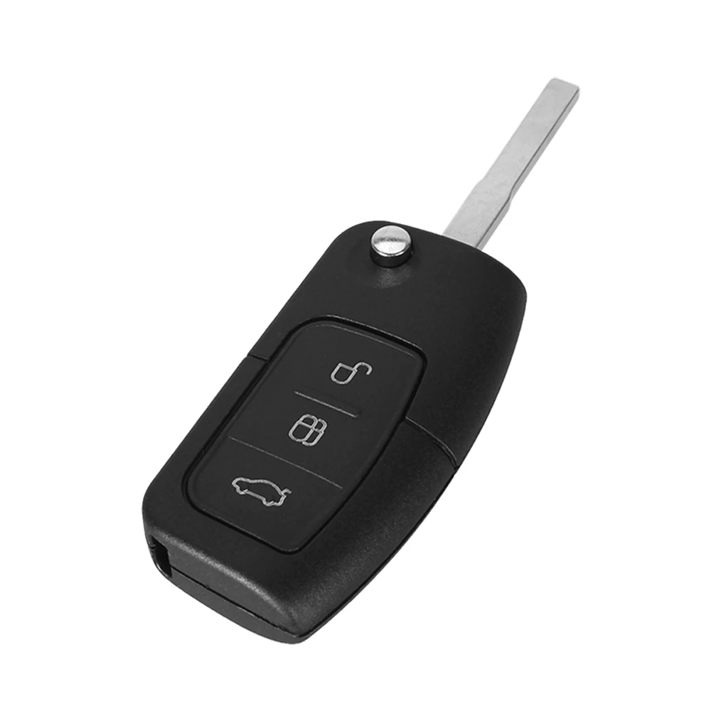 KEYYOU 10X3 Кнопка флип складной модифицированный Uncut автомобиль заготовка для ключа зажигания дистанционного Fob Крышка для Ford Focus Fiesta C Max KA