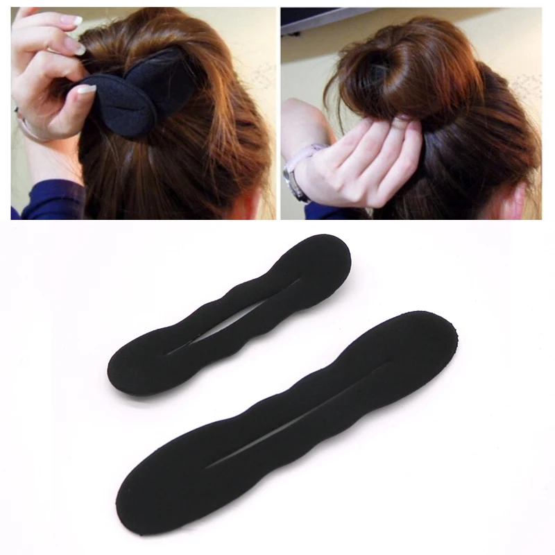 2Types Elegant Women Ladies Girls Magic Shaper Donut Hair Bun Maker Fashion Styling Tool Accessories Twister Braider - купить по