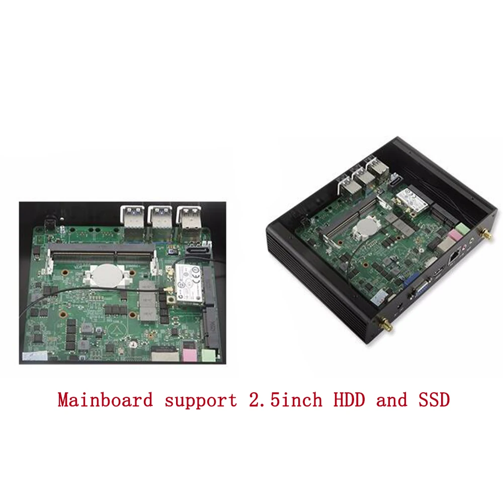 Безвентиляторный I3 7100U Windows 10 офисный Мини ПК коробка 6* USB HD VGA дисплей 24 часа работы 64 бит windows10 windows7 Мини компьютер