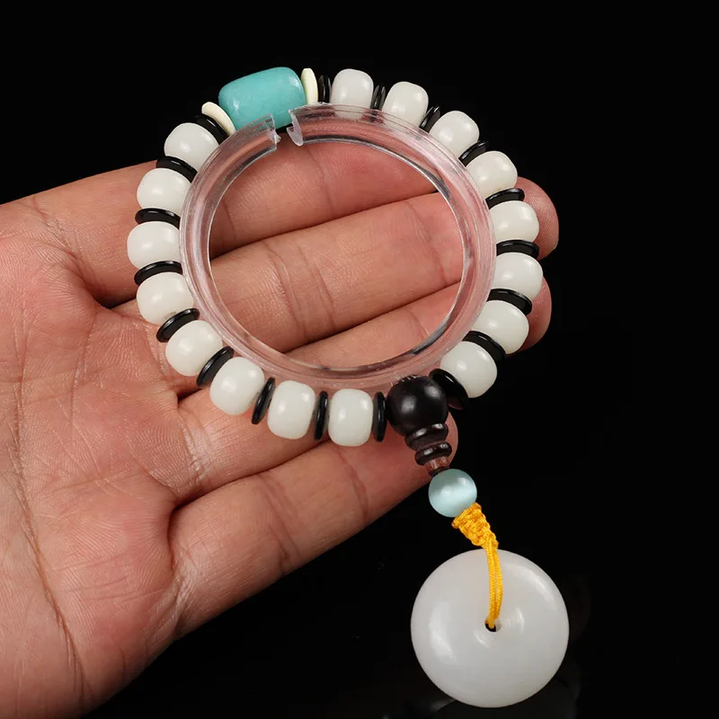 Белые браслеты из плодовых косточек Bodhi ожерелье с подвеской в виде гайки Tagua