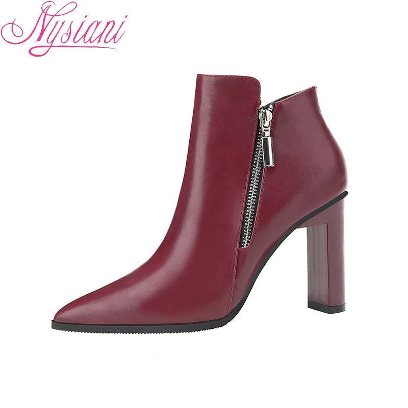 2018 пикантные женские ботильоны на высоком каблуке осенне-зимние вечерние Новые