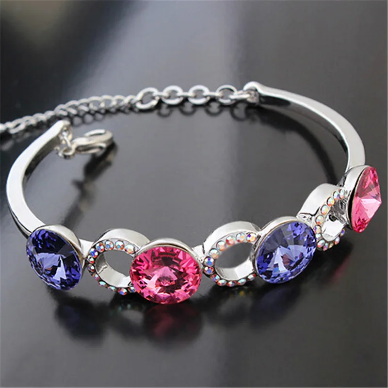 SHDEDE Кристалл от Swarovski амулеты Браслеты-манжеты женские модные ювелирные изделия Аксессуары подарок на день Святого Валентина-15814